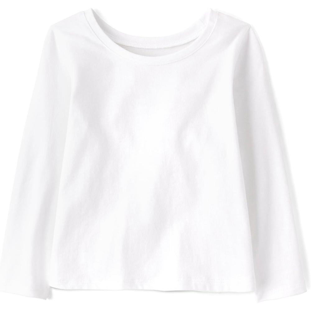 imageThe Childrens Place BabyGirls and Toddler Basic Long Sleeve Layering TeesWhite