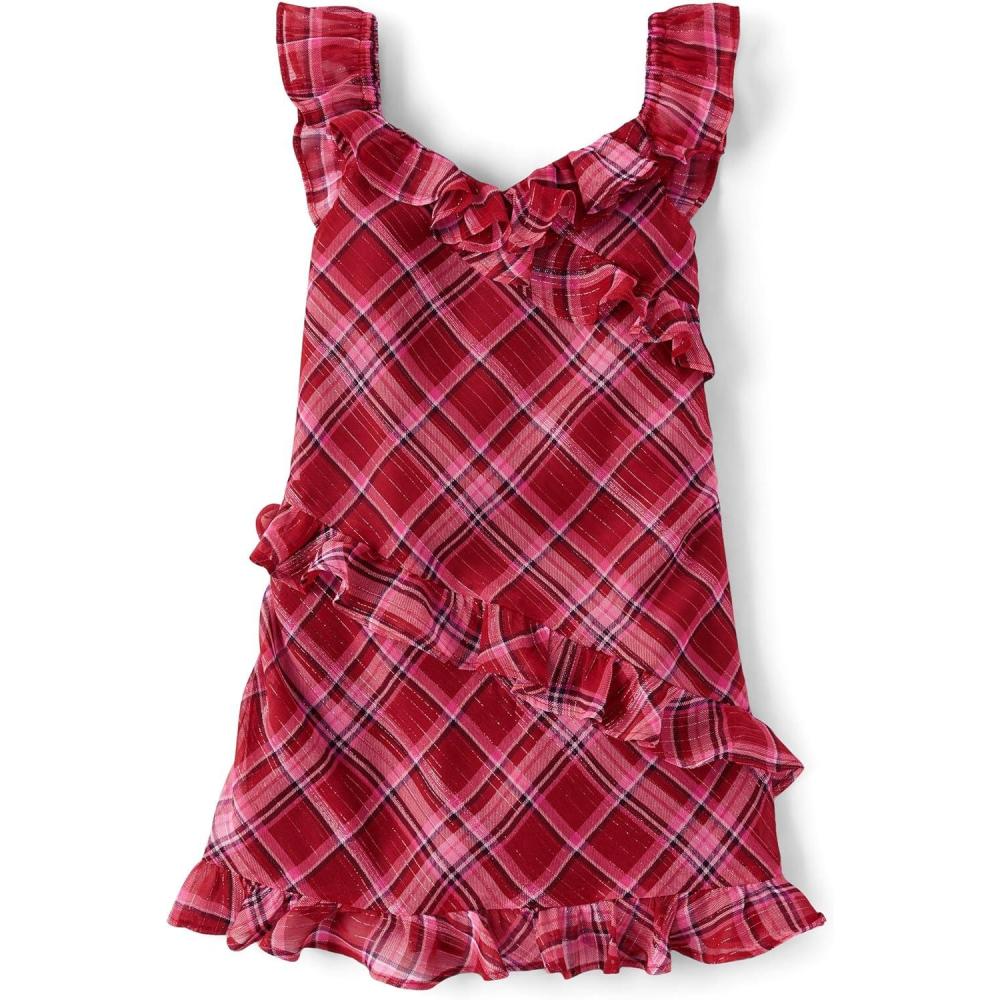 imageThe Childrens Place Girls Dressy Dress SleevelessRed Ochre