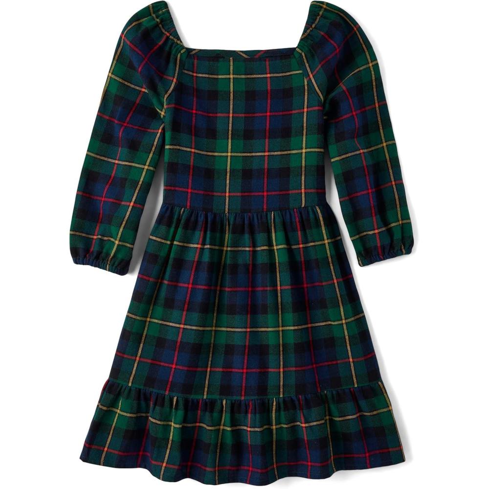 imageThe Childrens Place girls Long Sleeve Casual DressesGreen Plaid