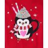 The Children’s Place Girls Long Sleeve Graphic Top with Back Detail(Penguin Mug)