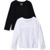 The Children’s Place Baby-Girls and Toddler Basic Long Sleeve Layering Tees(Black/White 2-pack)