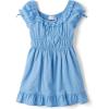 The Children’s Place Girls’ Casual Ruffle Dress,Short Sleeve(Pearl Blue)