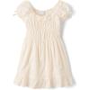The Children’s Place Girls’ Casual Ruffle Dress,Short Sleeve(White Daisy)