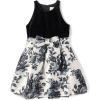 The Children’s Place Girls Dressy Dress, Sleeveless(Black/White Velour)