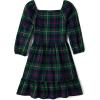 The Children’s Place girls Long Sleeve Casual Dresses(Green Plaid)