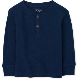 The Children’s Place Baby-Boys and Toddler Long Sleeve Thermal Henley Shirt(Tidal)