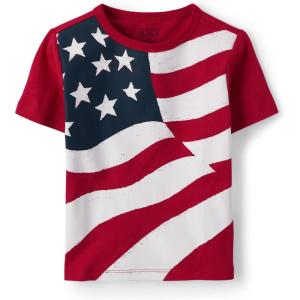 The Children’s Place Baby-Girls and Toddler Basic Long Sleeve Layering Tees(American Flag)