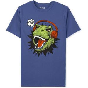The Children’s Place Baby-Girls and Toddler Basic Long Sleeve Layering Tees(Dino Headphones)