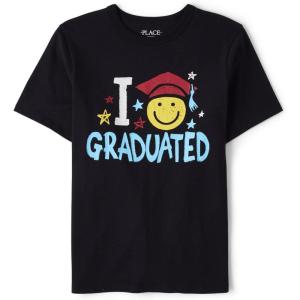 The Children’s Place Baby-Girls and Toddler Basic Long Sleeve Layering Tees(I Graduated)