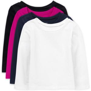 The Children’s Place Baby-Girls and Toddler Basic Long Sleeve Layering Tees(Multi Color 4-pack)