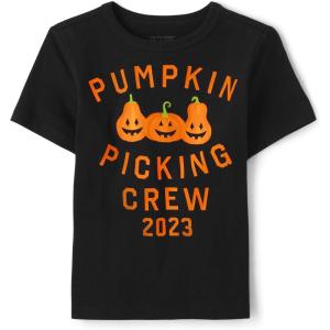 The Children’s Place Baby-Girls and Toddler Basic Long Sleeve Layering Tees(Pumpkin Picking Crew)