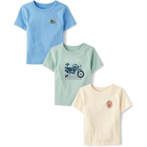 The Children’s Place baby-boys And Toddler Sports,cars,trucks Short Sleeve Graphic T-shirts,3 Pack(Firetruck/Construction/Motorcycle)