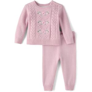 The Children’s Place baby-girls And Newborn Long Sleeve Sweater and Pants, 2 Piece Playwear Set(Luxe Lilac)