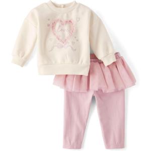 The Children’s Place baby-girls And Newborn Long Sleeve Sweater and Pants, 2 Piece Playwear Set(Mesh Heart)