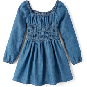 The Children’s Place girls Long Sleeve Casual Dresses(Bailey Wash)