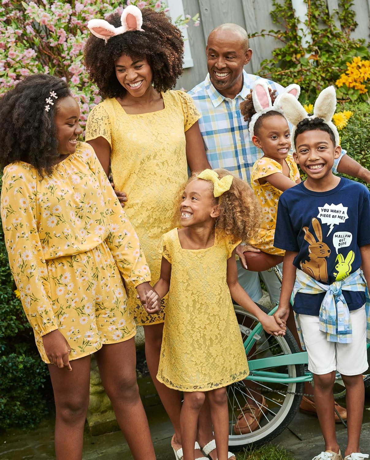 imageThe Childrens Place Boys Long Sleeve Button Down ShirtsBlueYellow Plaid Dad