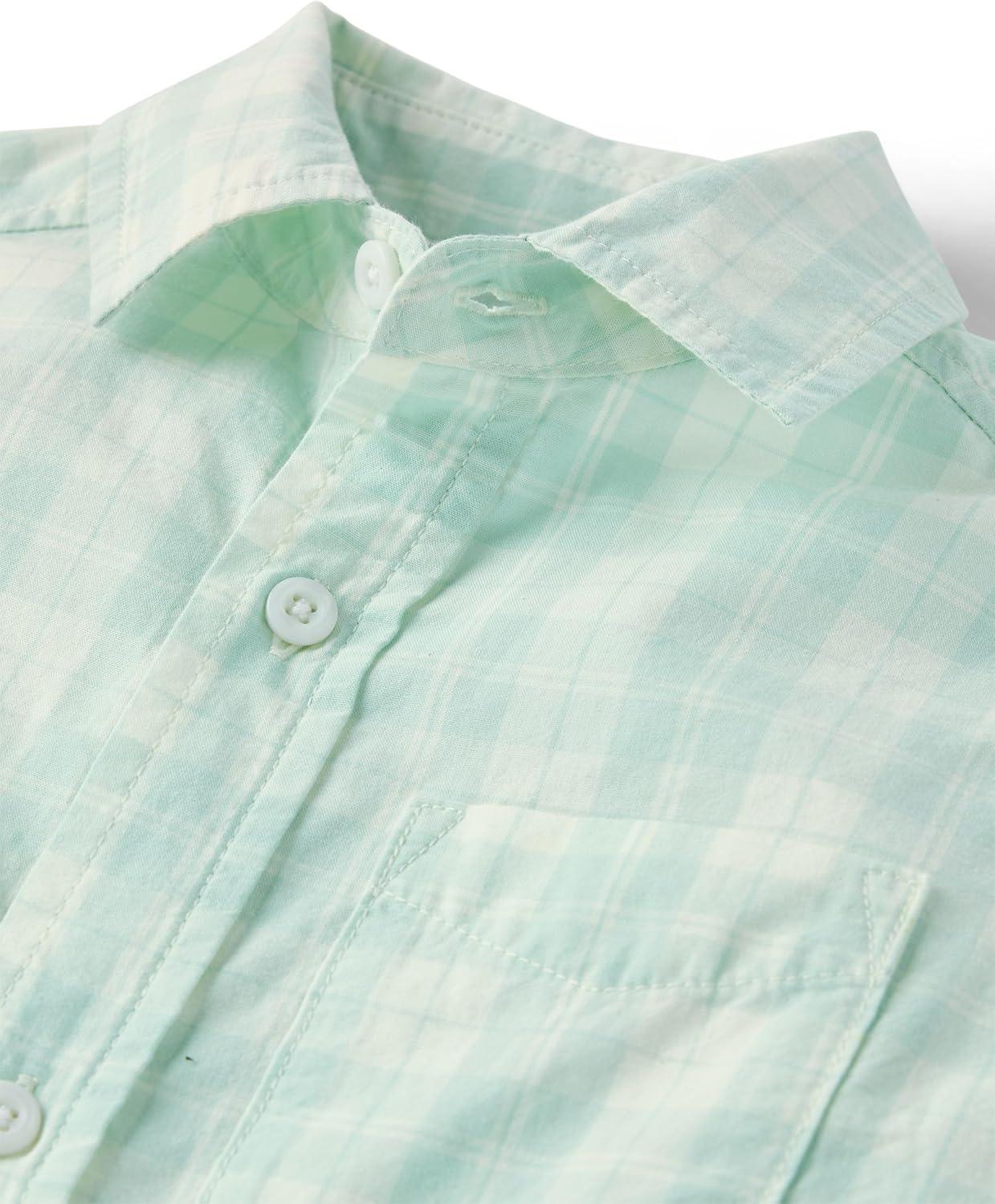imageThe Childrens Place Boys Long Sleeve Button Down ShirtsMint Cream