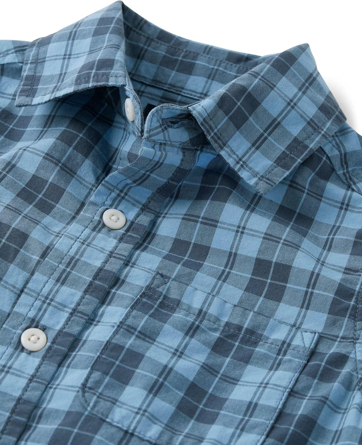 imageThe Childrens Place Boys Long Sleeve Button Down ShirtsPearl Blue Plaid