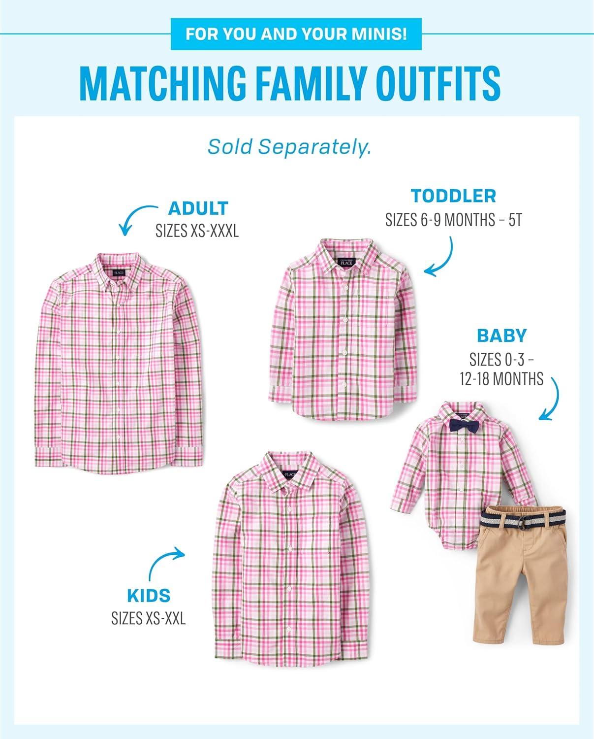 imageThe Childrens Place Boys Long Sleeve Button Down ShirtsPink Ombre Check Dad