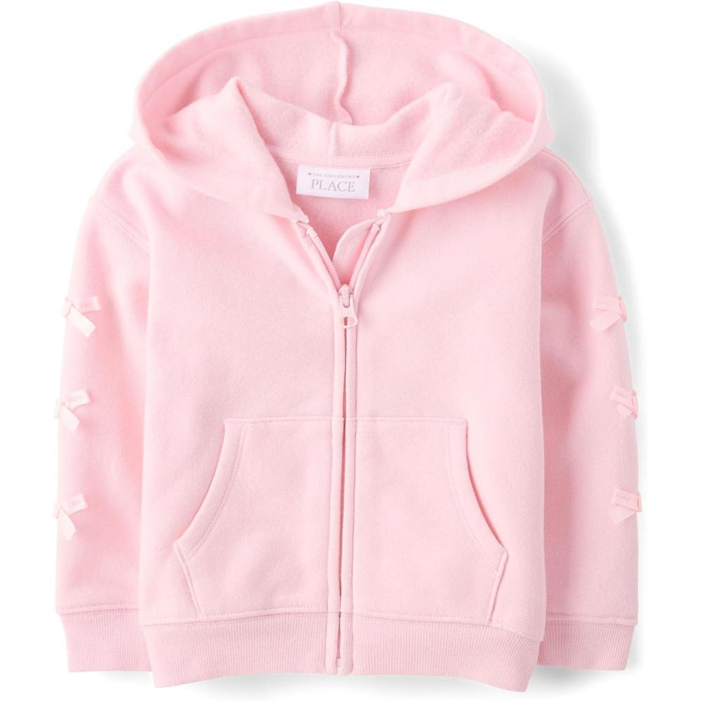 imageThe Childrens Place babygirls And Toddler Active Premium Fleece Zip Up SweatshirtPink Bows