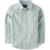 The Children’s Place Baby Boys’ and Toddler Poplin Long Sleeve Button Down Shirt(Mint Gingham)