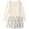 The Children’s Place Girls Tutu Dress, Long Sleeve(White Floral)