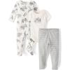 The Children’s Place Unisex Baby And Newborn 100% Cotton Take Me Home 3-piece Long, Short Sleeve Bodysuit, and Pant(Bunnys Tail Set)