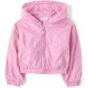 The Children’s Place girls Active Long Sleeve Contrast Windbreaker Jacket(Strawberry Milk)