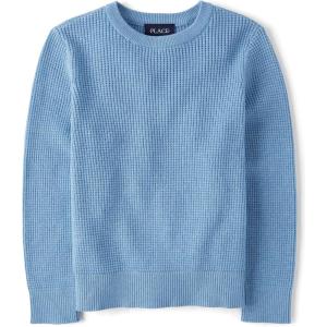 The Children’s Place Boys Long Sleeve Thermal Pullover Sweater(Pearl Blue)