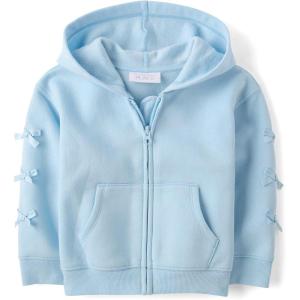 The Children’s Place baby-girls And Toddler Active Premium Fleece Zip Up Sweatshirt(Blue Bows)