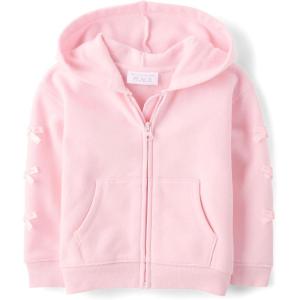 The Children’s Place baby-girls And Toddler Active Premium Fleece Zip Up Sweatshirt(Pink Bows)