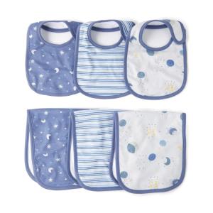 The Children’s Place,Unisex Baby,and Newborn Bib and Burp Cloth Sets,Bunnys Tail 6-Pack,One Size(Icicle 6-pack)