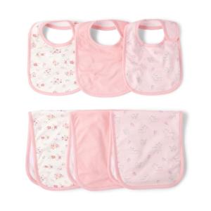 The Children’s Place,Unisex Baby,and Newborn Bib and Burp Cloth Sets,Bunnys Tail 6-Pack,One Size(White Daisy 6-pack)