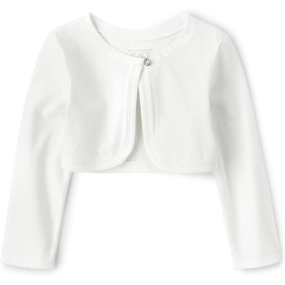 imageThe Childrens Place BabyGirls and Toddler Long Sleeve Shrug CardiganSimply White Knit