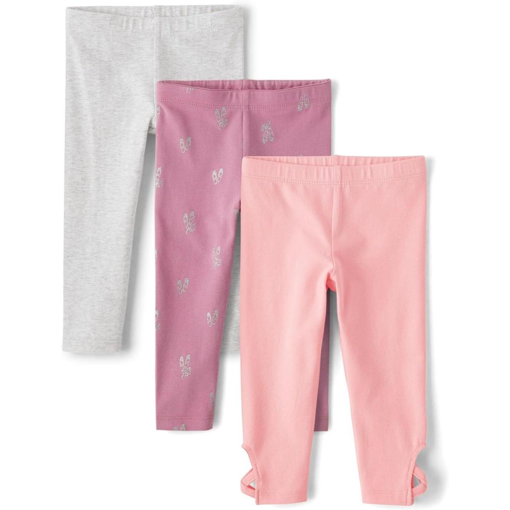 imageThe Childrens Place BabyGirls and Toddler Printed Leggings MultipacksFuzzy Pink Dance 3pack