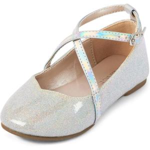 The Children’s Place Baby Girls’ Bunny Ballet Flat(Silver Sparkle)