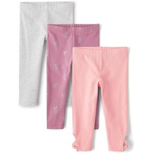 The Children’s Place Baby-Girls and Toddler Printed Leggings, Multipacks(Fuzzy Pink Dance 3-pack)