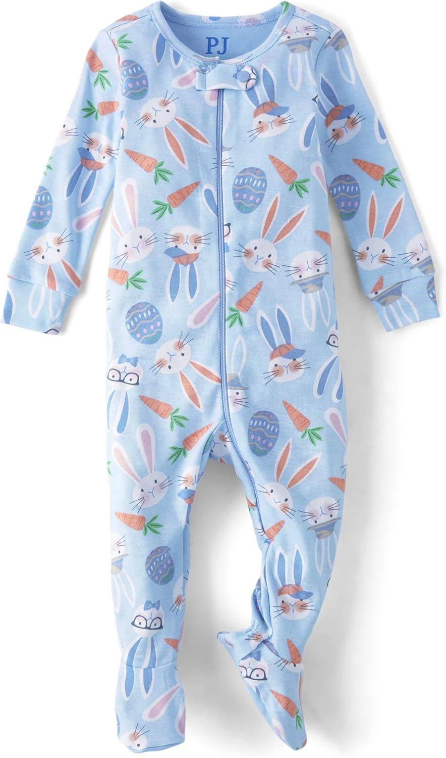 imageThe Childrens Place Easter Family Matching Snug Fit Cotton PajamasBlue Bunnies