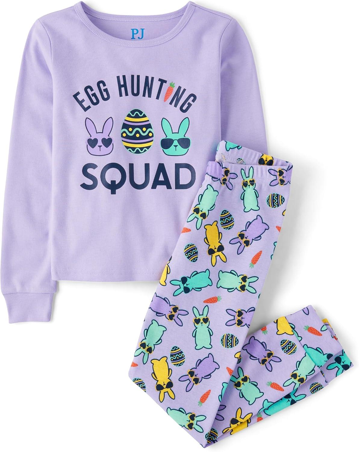 imageThe Childrens Place Easter Family Matching Snug Fit Cotton PajamasLavendar Egg Hunting Squad