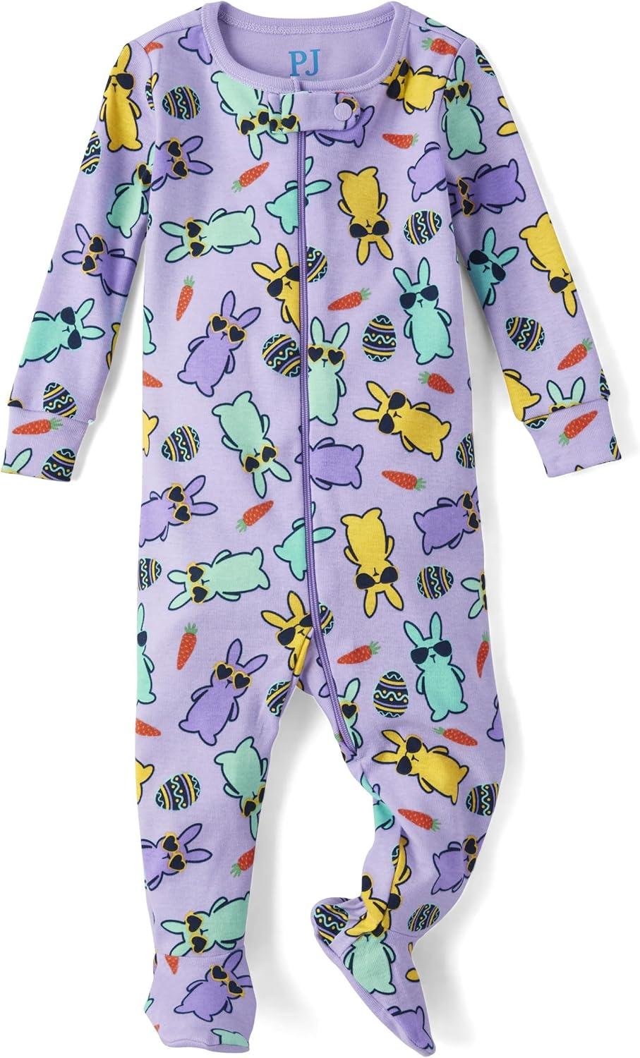 imageThe Childrens Place Easter Family Matching Snug Fit Cotton PajamasLavendar Egg Hunting Squad