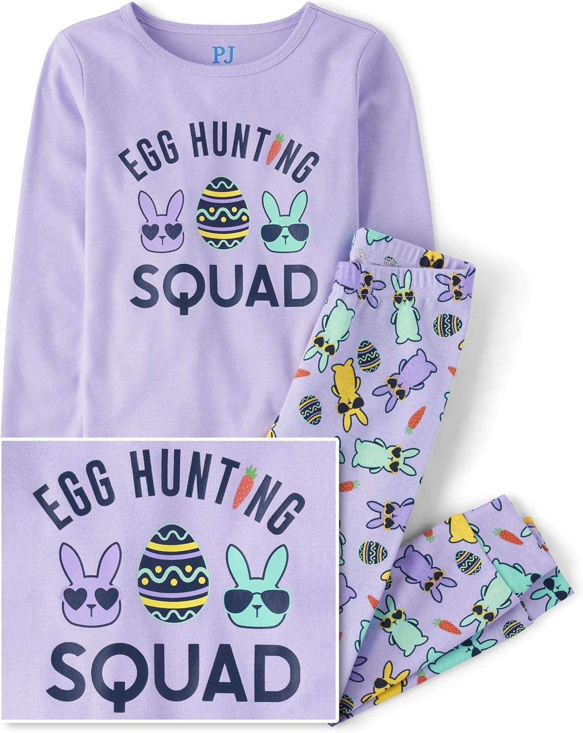 imageThe Childrens Place Easter Family Matching Snug Fit Cotton PajamasLavendar Egg Hunting Squad