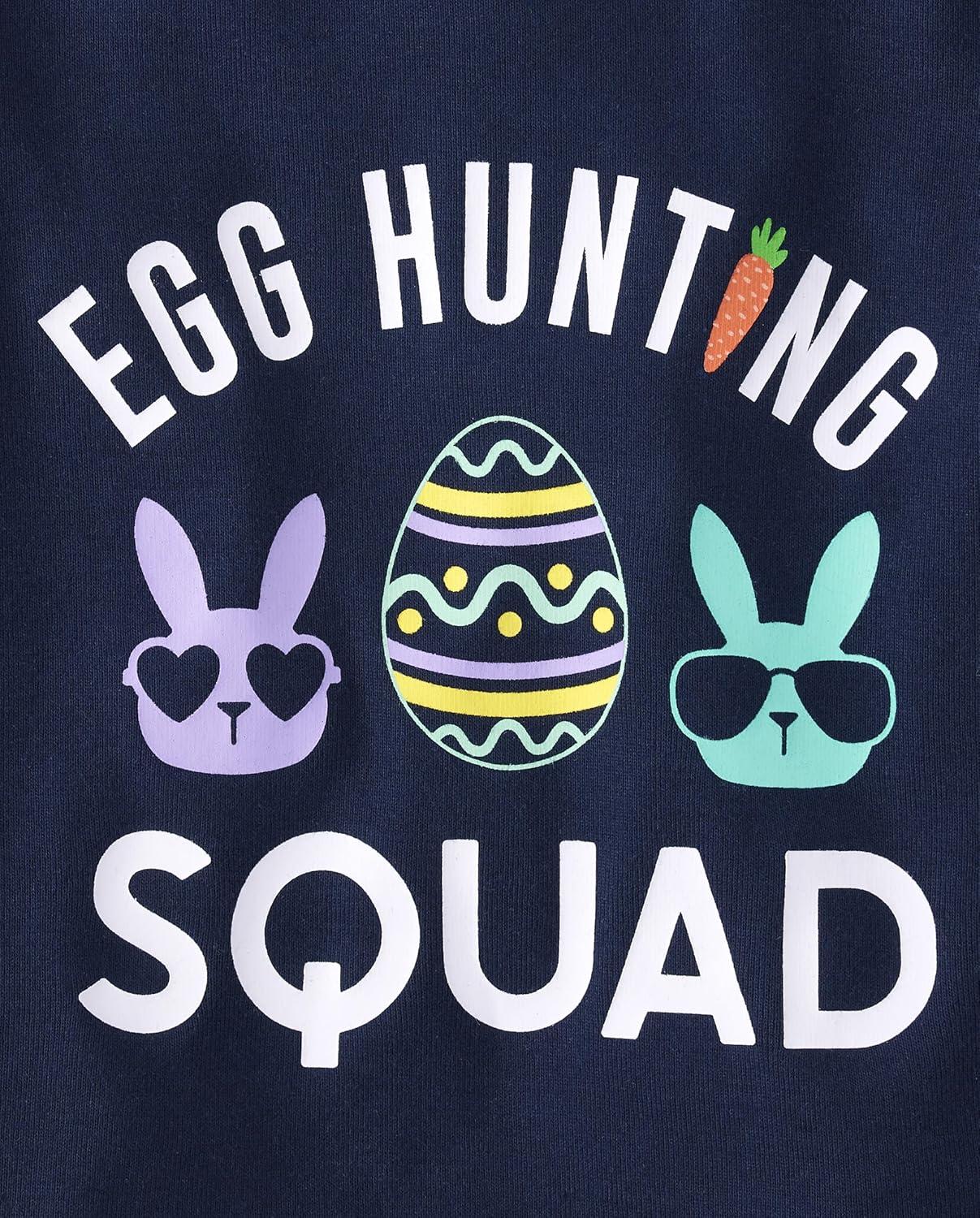 imageThe Childrens Place Easter Family Matching Snug Fit Cotton PajamasNavy Egg Hunting Squad