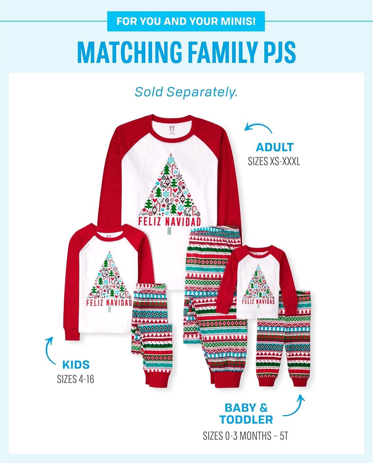 imageThe Childrens Place unisexbaby Family Matching Christmas and Holiday Pajama Sets CottonFeliz Navidad Tree