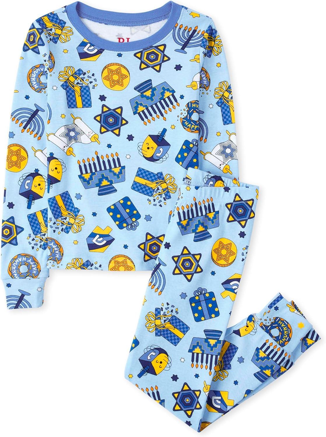 imageThe Childrens Place unisexbaby Family Matching Christmas and Holiday Pajama Sets CottonHanukkah Allover