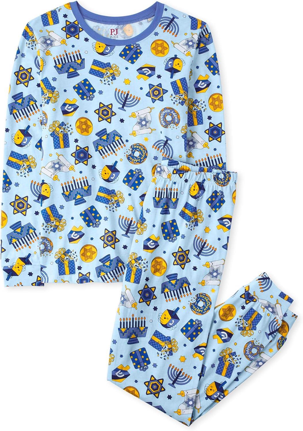 imageThe Childrens Place unisexbaby Family Matching Christmas and Holiday Pajama Sets CottonHanukkah Allover