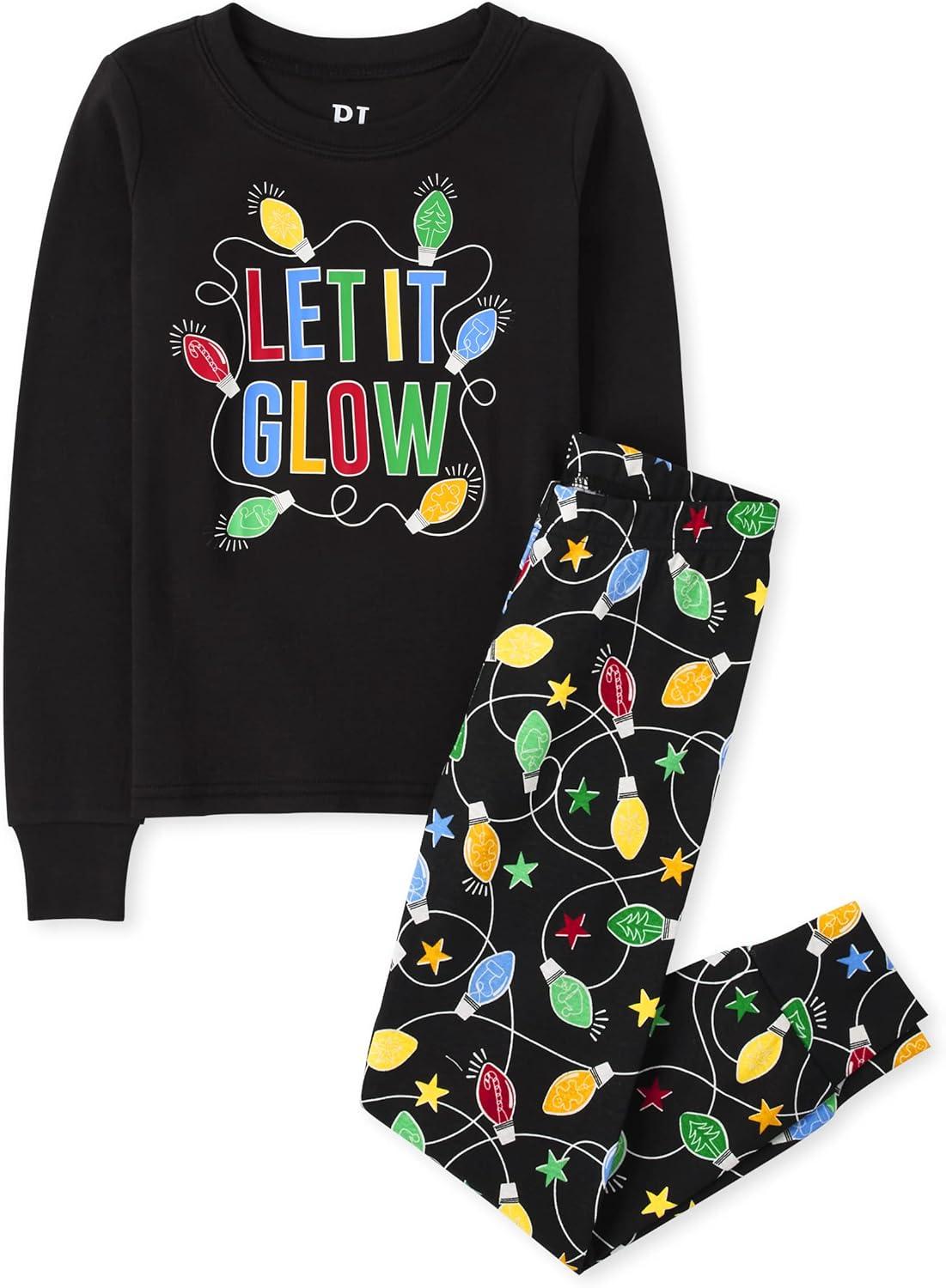 imageThe Childrens Place unisexbaby Family Matching Christmas and Holiday Pajama Sets CottonLet It Glow