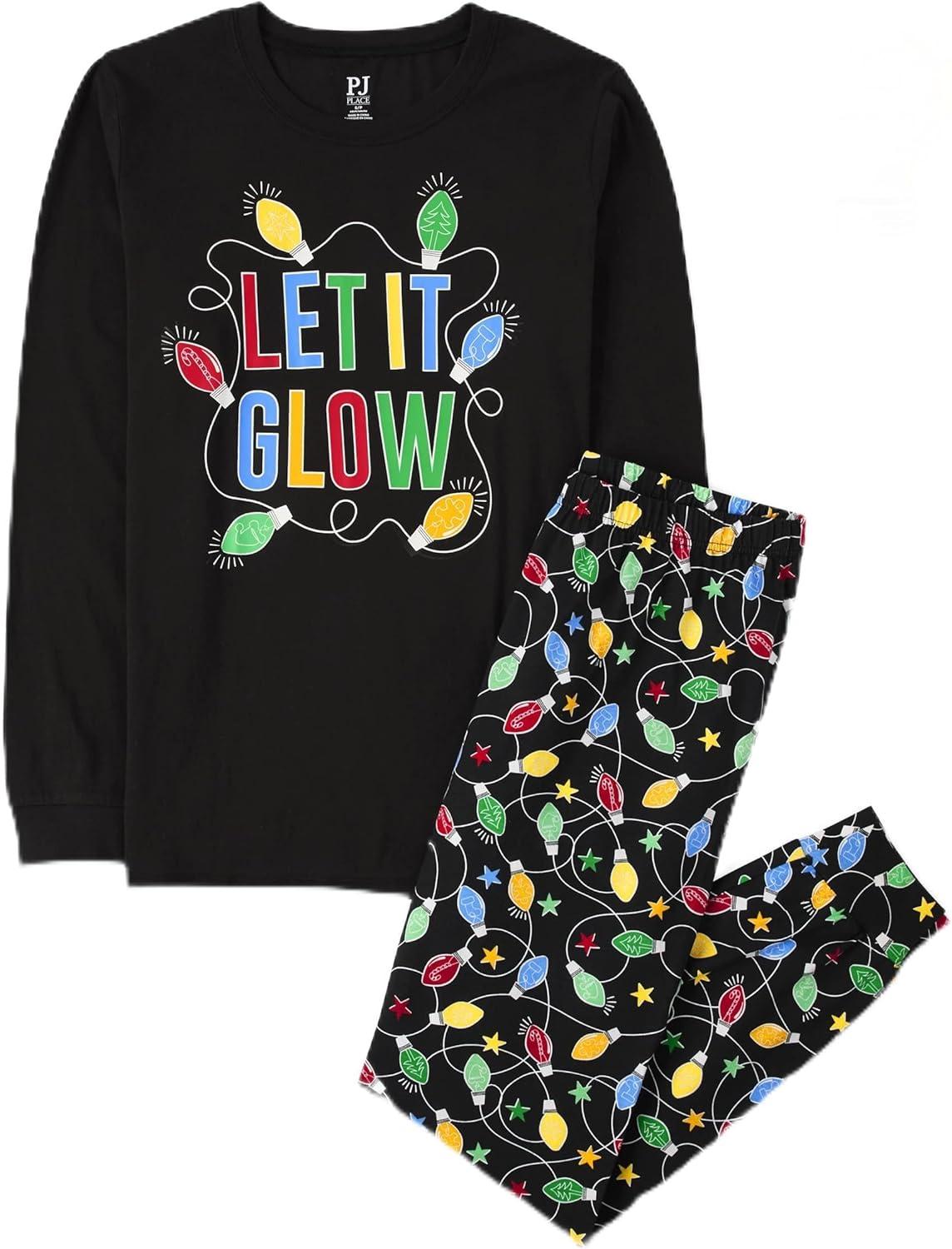 imageThe Childrens Place unisexbaby Family Matching Christmas and Holiday Pajama Sets CottonLet It Glow