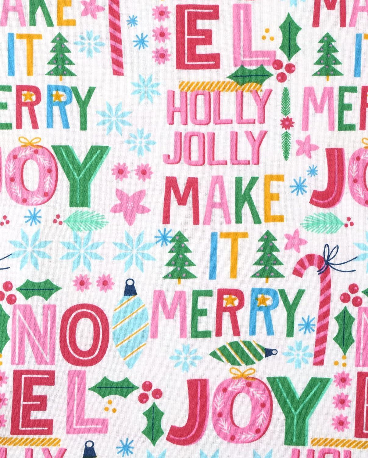 imageThe Childrens Place unisexbaby Family Matching Christmas and Holiday Pajama Sets CottonMerry Joy Pink