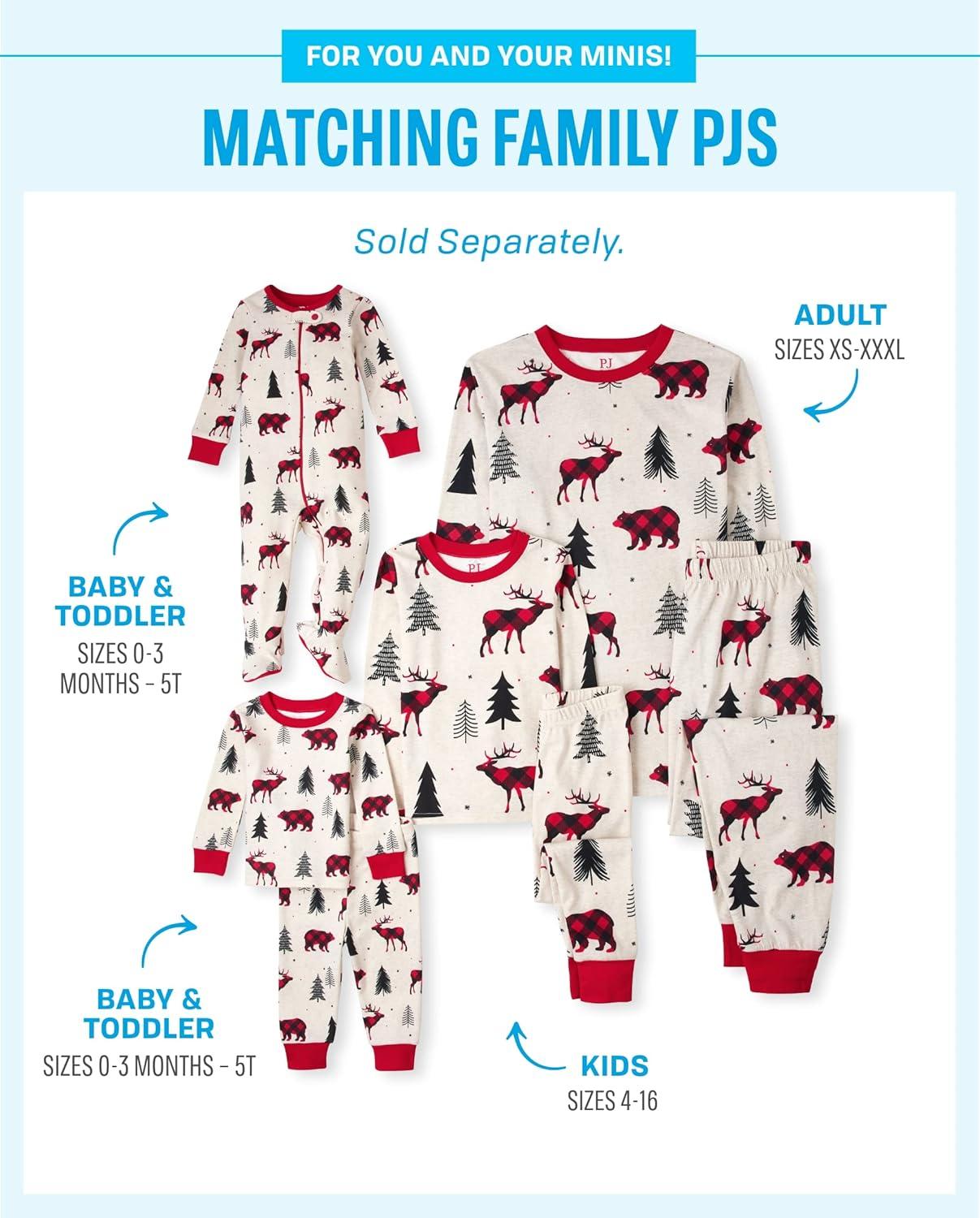imageThe Childrens Place unisexbaby Family Matching Christmas and Holiday Pajama Sets CottonMoose Bear