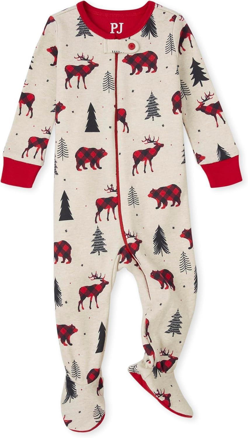 imageThe Childrens Place unisexbaby Family Matching Christmas and Holiday Pajama Sets CottonMoose Bear